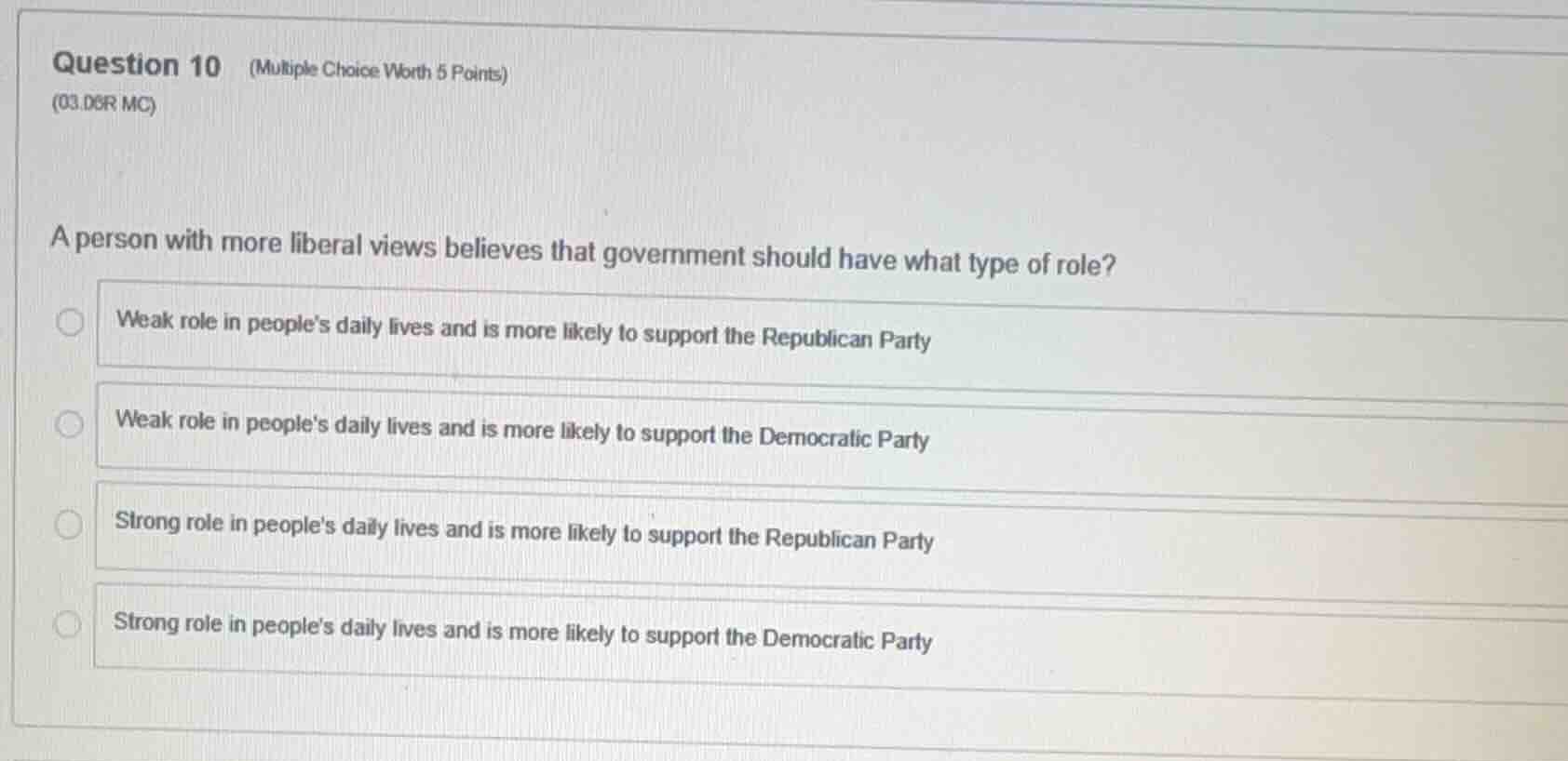 question 10 (multiple choice worth 5 points) (03.06r mc) a person with …