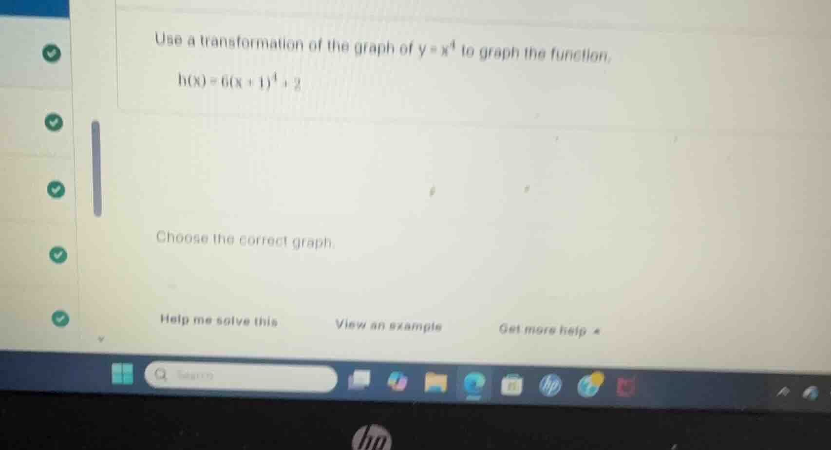 use a transformation of the graph of \\(y = x^4\\) to graph the functio…