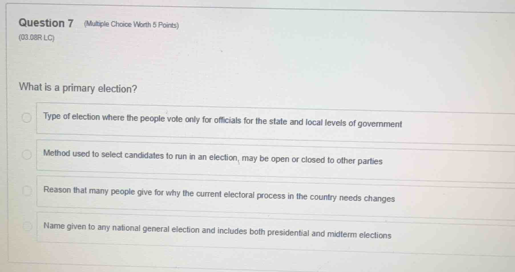 question 7 (multiple choice worth 5 points) (03.08r lc) what is a prima…