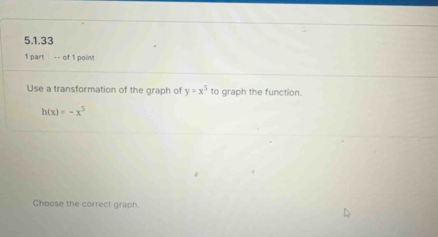 use a transformation of the graph of \\(y = x^5\\) to graph the functio…