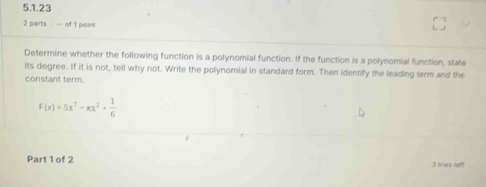 determine whether the following function is a polynomial function. if t…