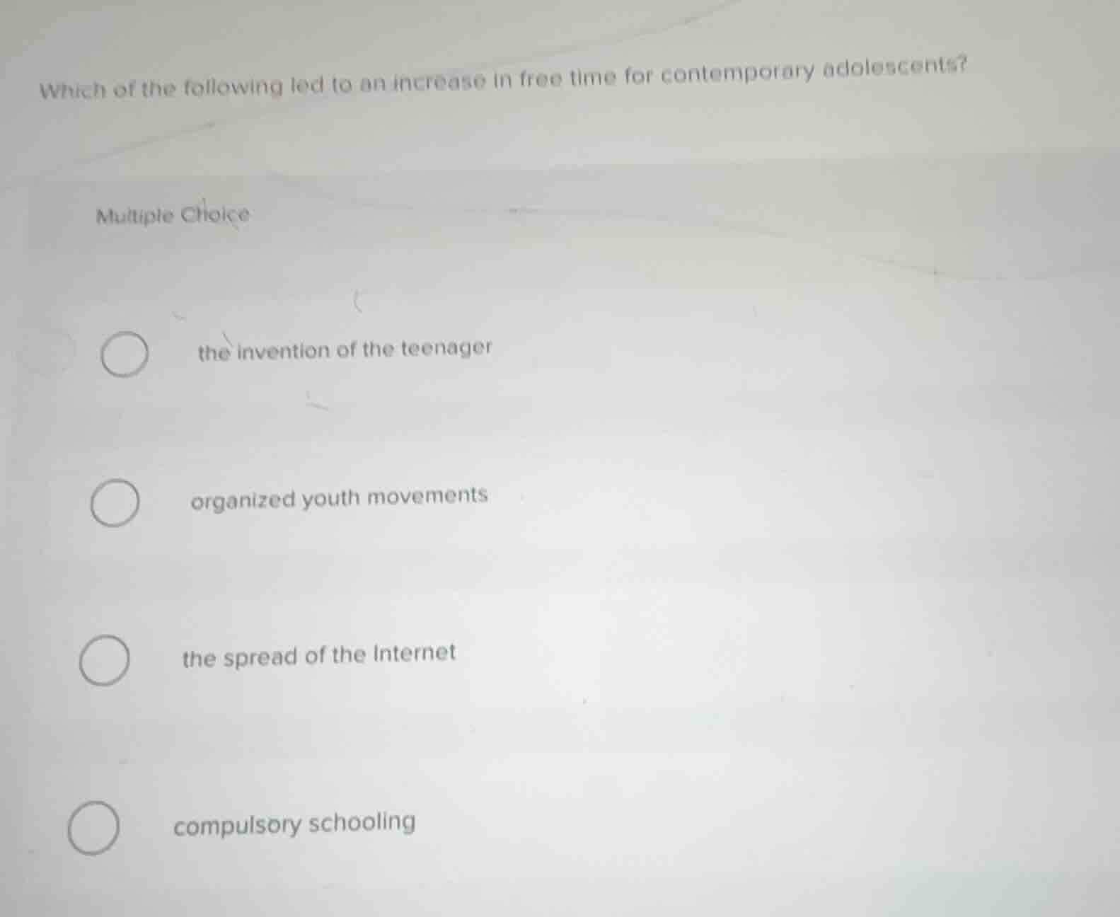 which of the following led to an increase in free time for contemporary…