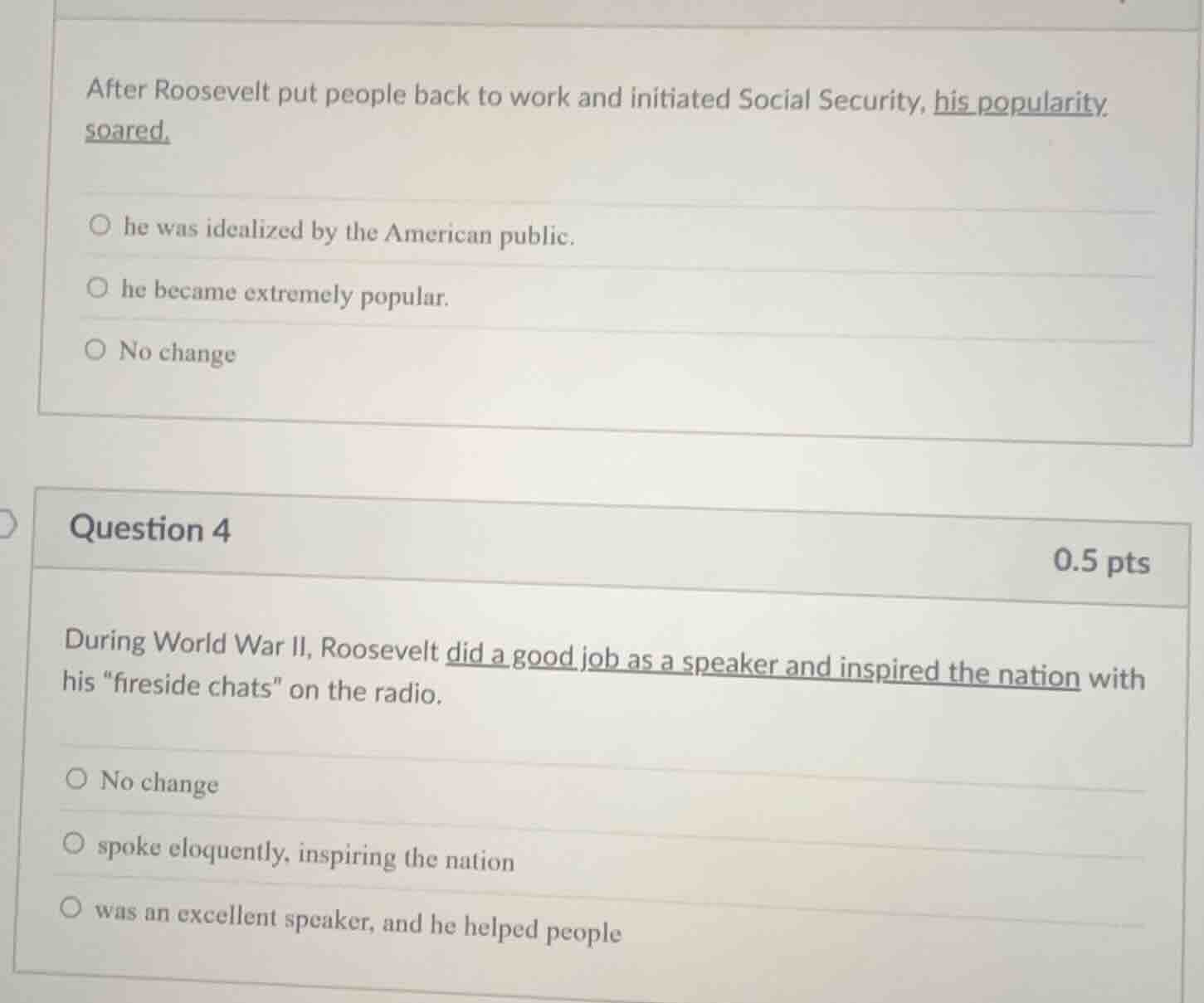 after roosevelt put people back to work and initiated social security, …