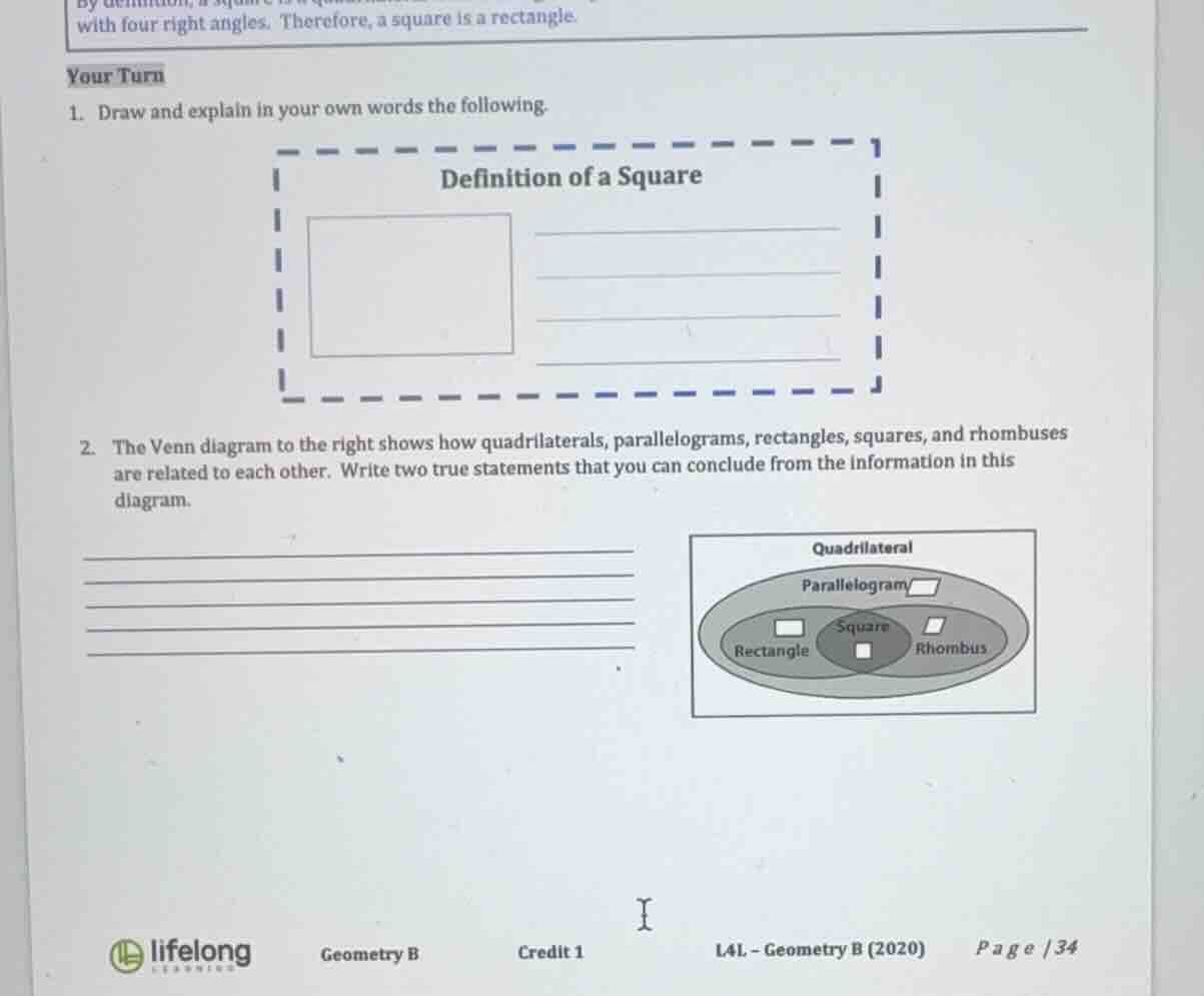 your turn 1. draw and explain in your own words the following. definiti…