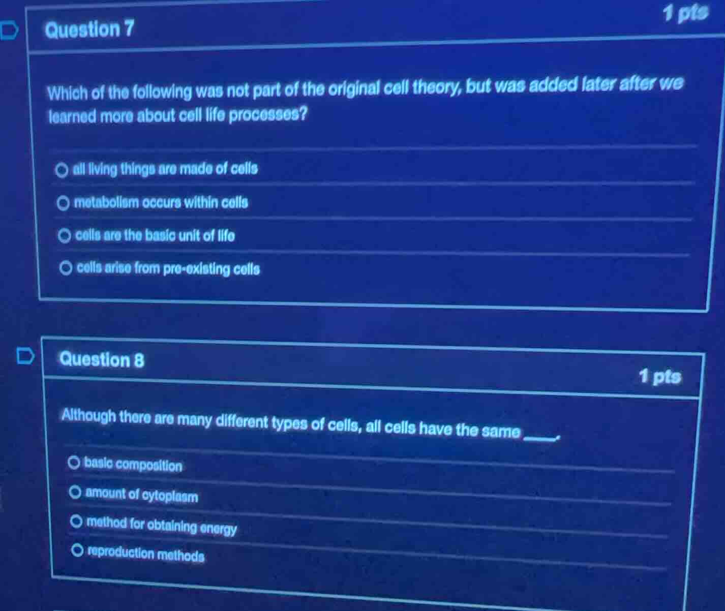 question 7 which of the following was not part of the original cell the…