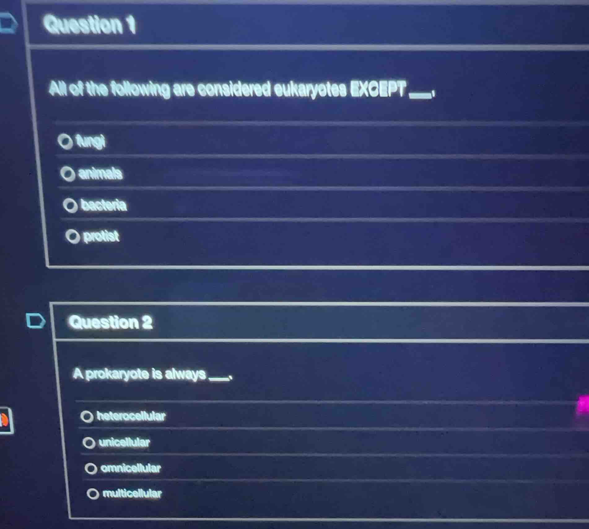 question 1 all of the following are considered eukaryotes except __. fu…