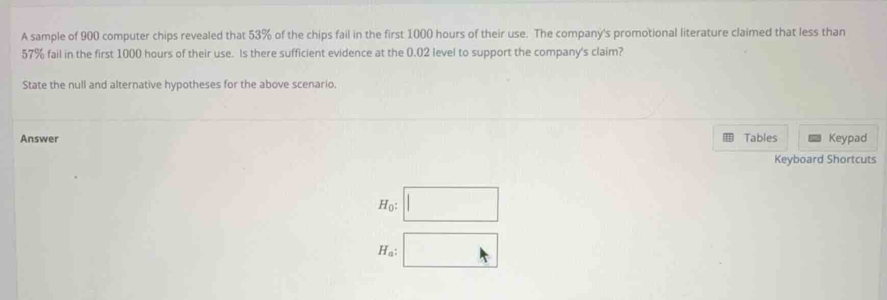 a sample of 900 computer chips revealed that 53% of the chips fail in t…