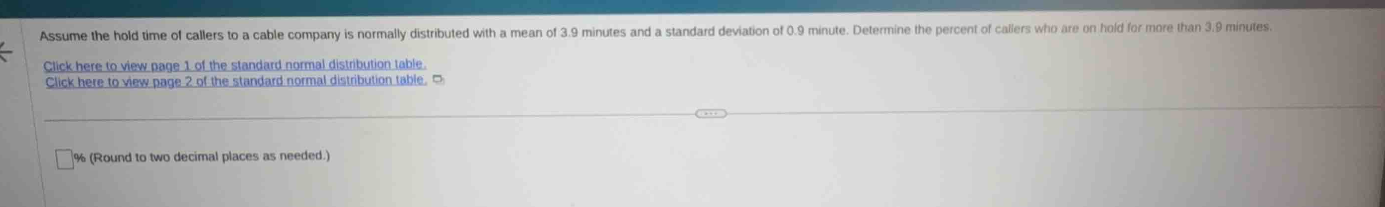 assume the hold time of callers to a cable company is normally distribu…