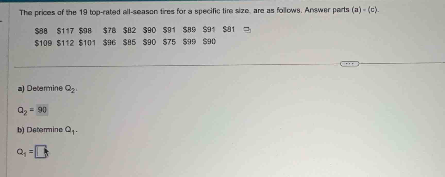the prices of the 19 top-rated all-season tires for a specific tire siz…