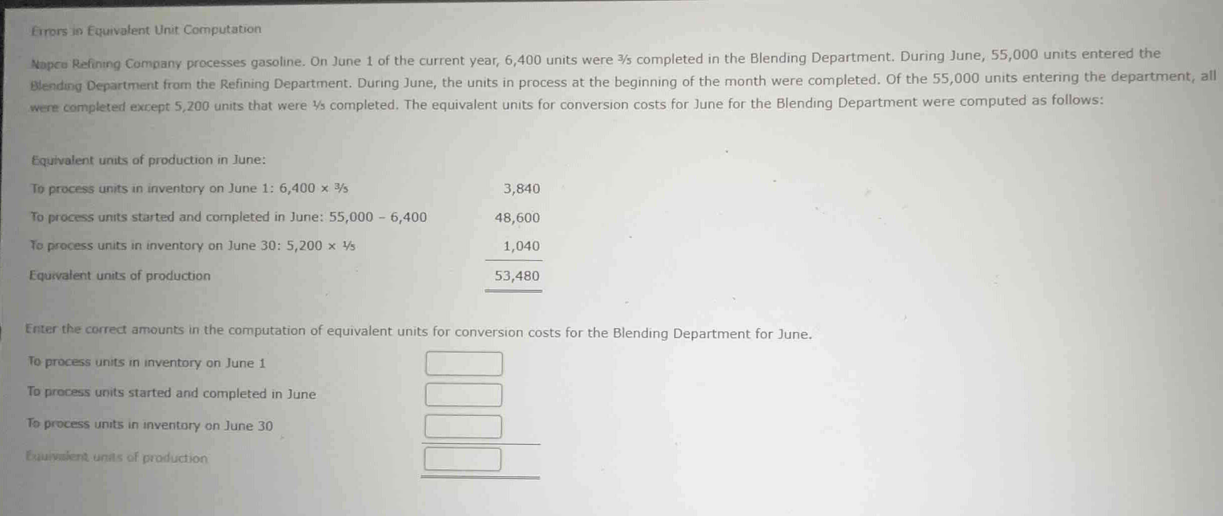 errors in equivalent unit computation napco refining company processes …