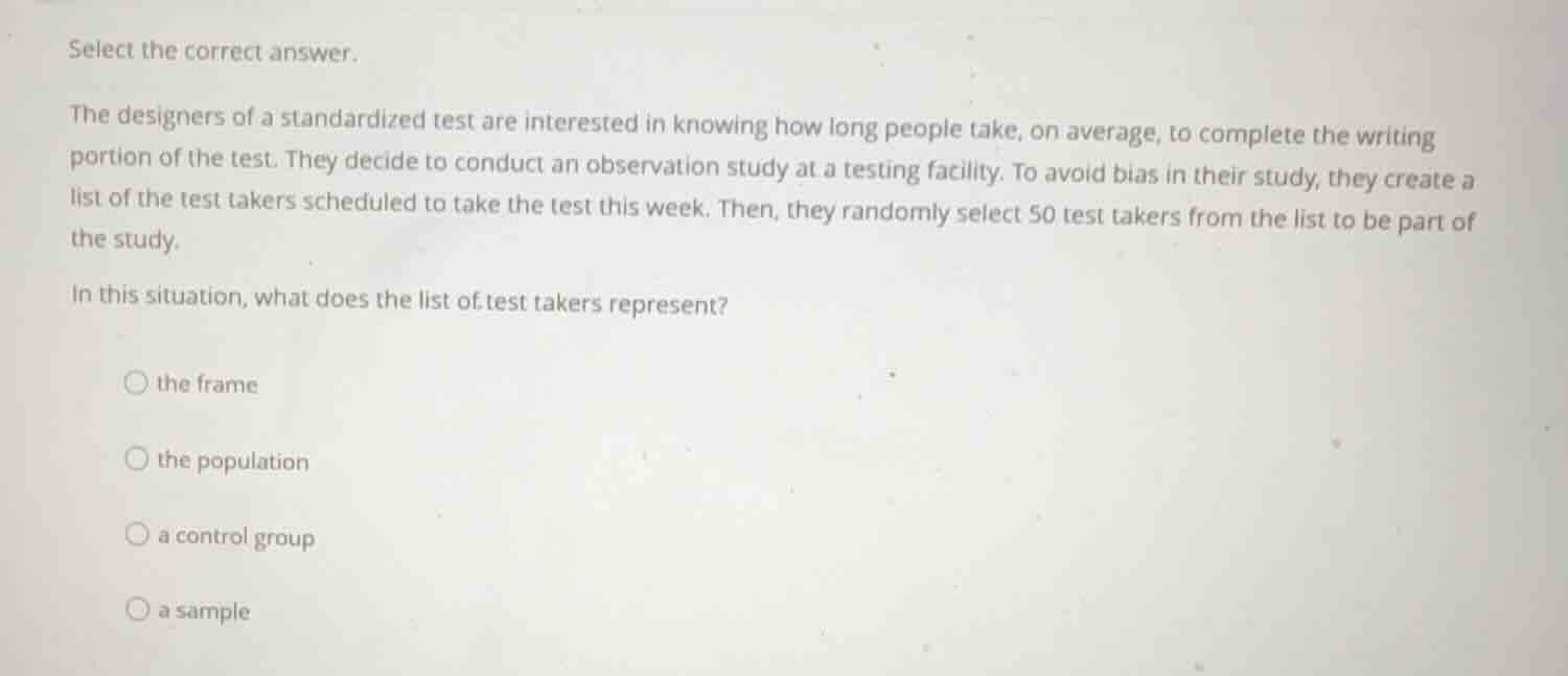select the correct answer. the designers of a standardized test are int…