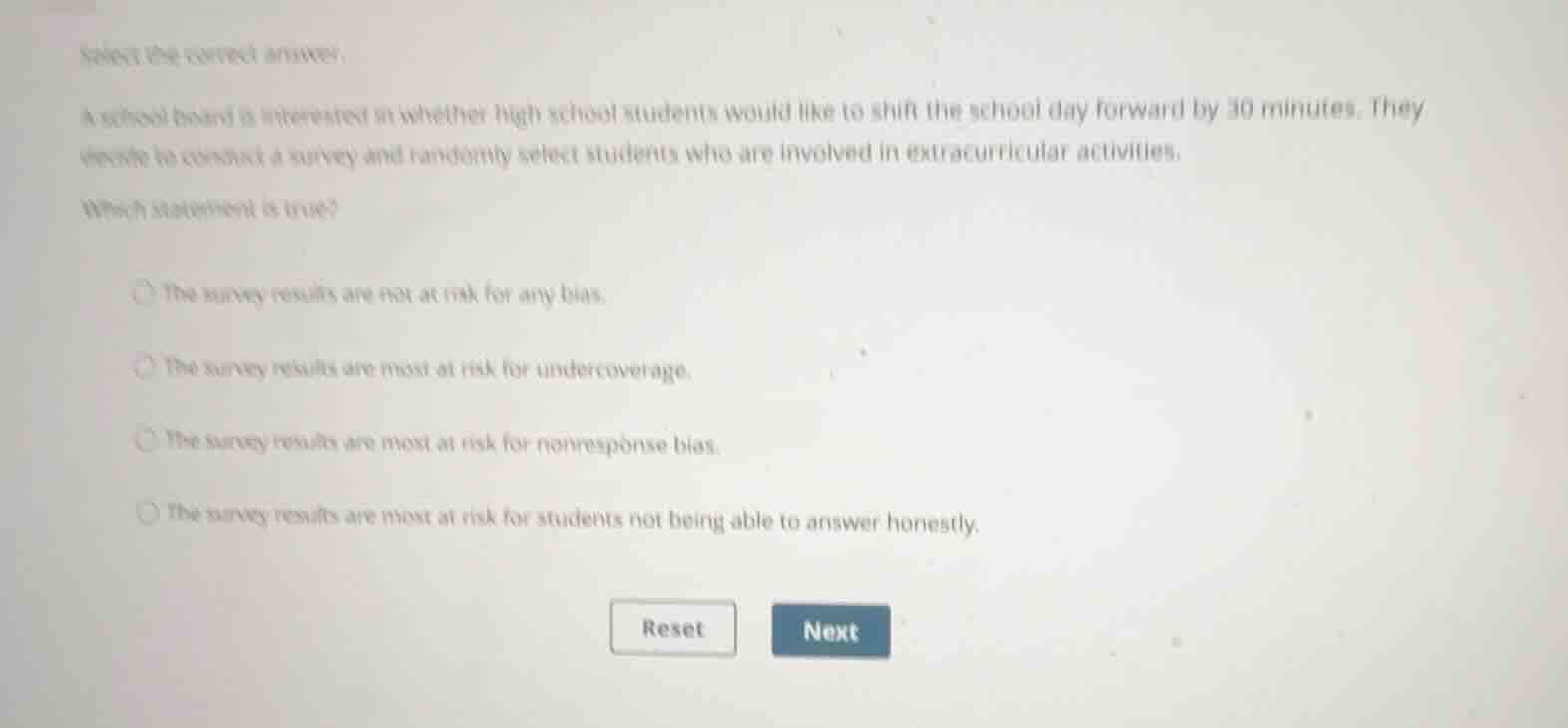 select the correct answer. a school board is interested in whether high…