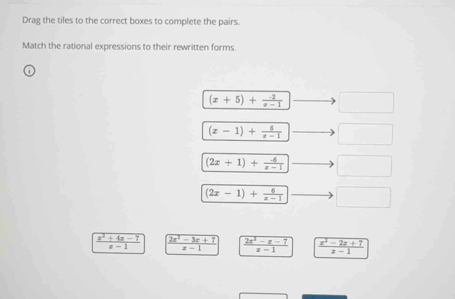 drag the tiles to the correct boxes to complete the pairs. match the ra…