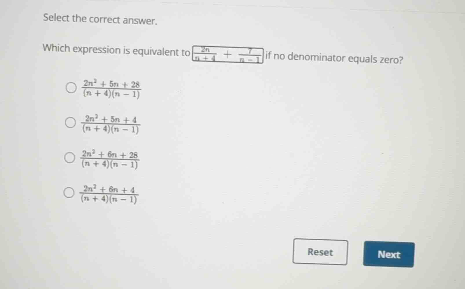select the correct answer. which expression is equivalent to \\(\\frac{…