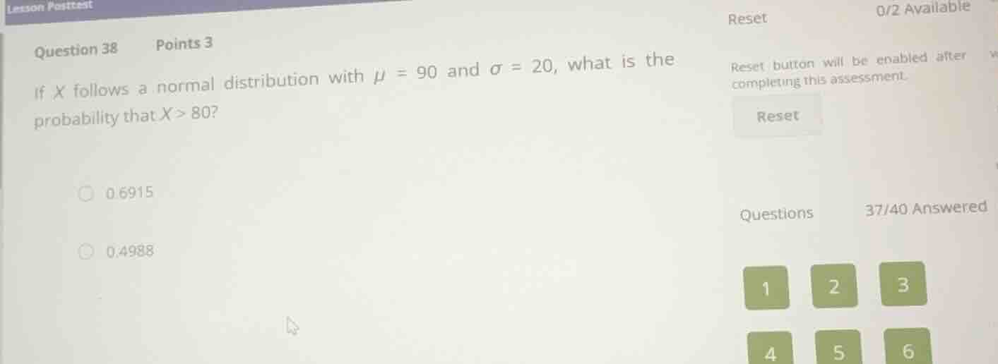 question 38 points 3 if \\(x\\) follows a normal distribution with \\(\…