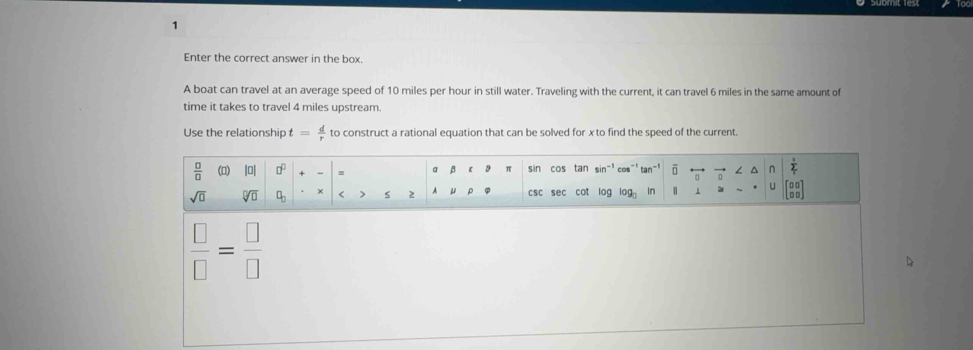 enter the correct answer in the box. a boat can travel at an average sp…