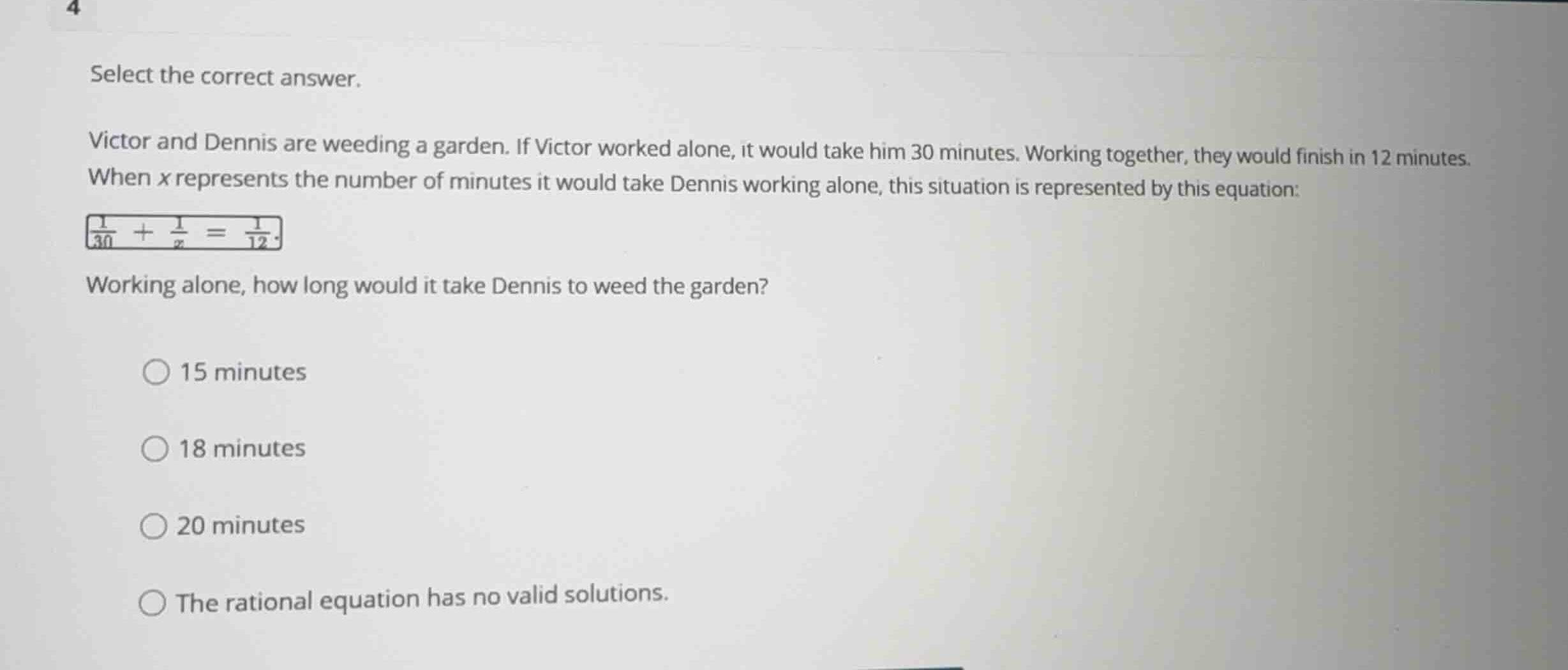 select the correct answer. victor and dennis are weeding a garden. if v…
