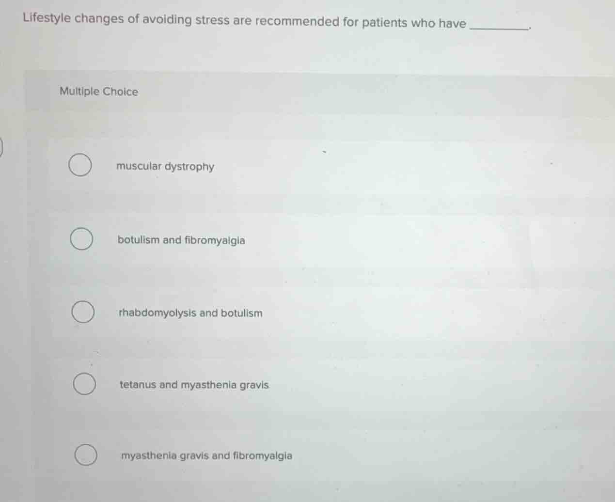 lifestyle changes of avoiding stress are recommended for patients who h…
