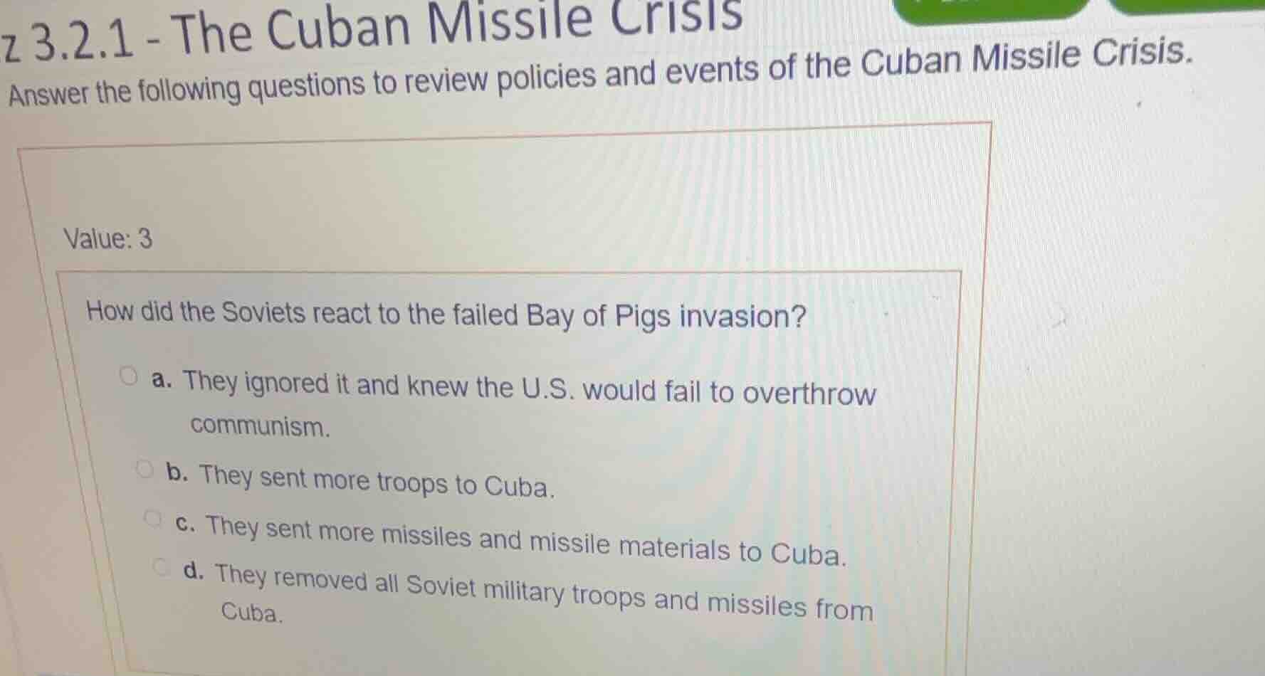 z 3.2.1 - the cuban missile crisis answer the following questions to re…