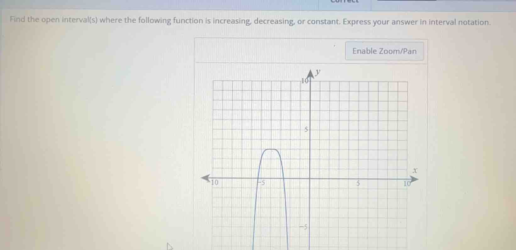 find the open interval(s) where the following function is increasing, d…