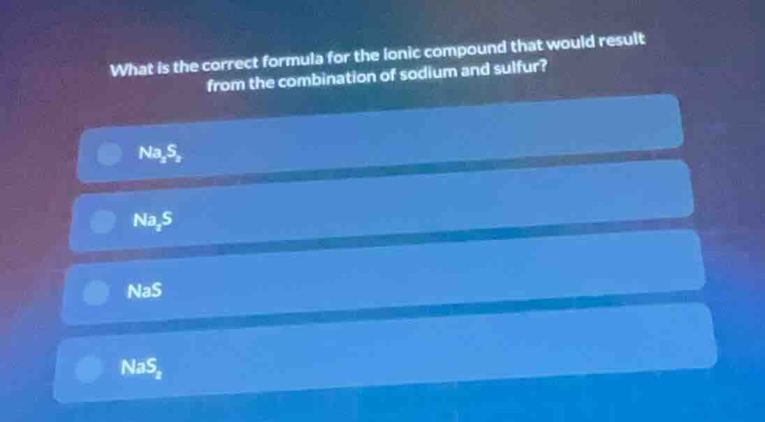 what is the correct formula for the ionic compound that would result fr…