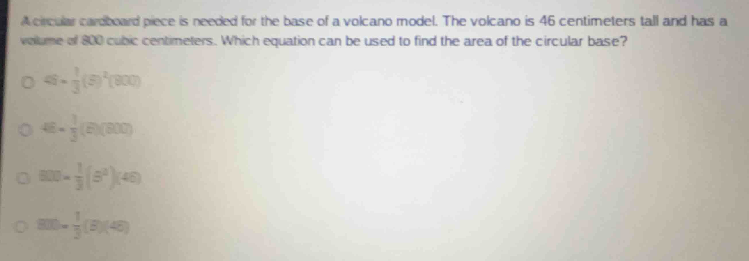 a circular cardboard piece is needed for the base of a volcano model. t…