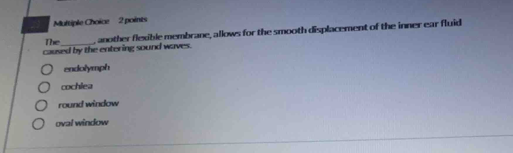 multiple choice 2 points the ________, another flexible membrane, allow…