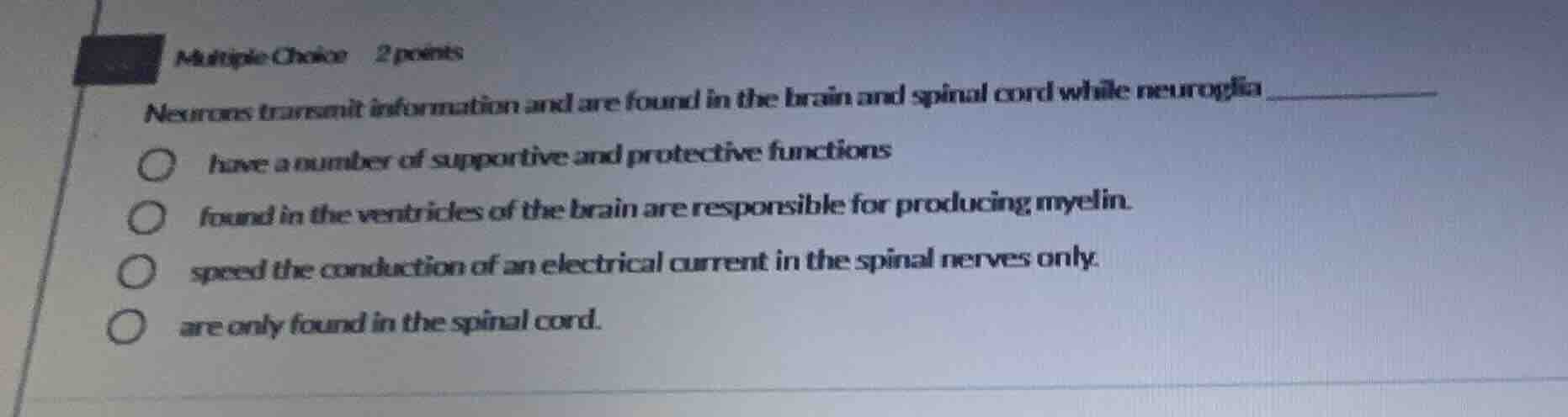 neurons transmit information and are found in the brain and spinal cord…