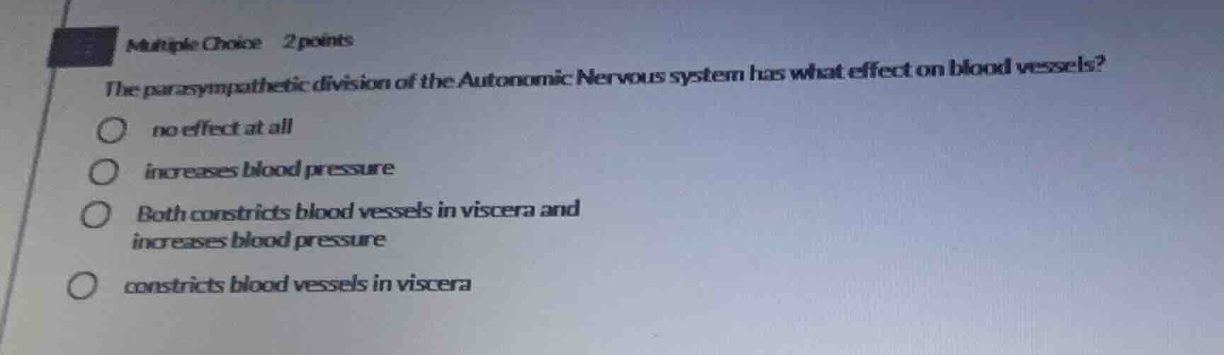 multiple choice 2 points the parasympathetic division of the autonomic …