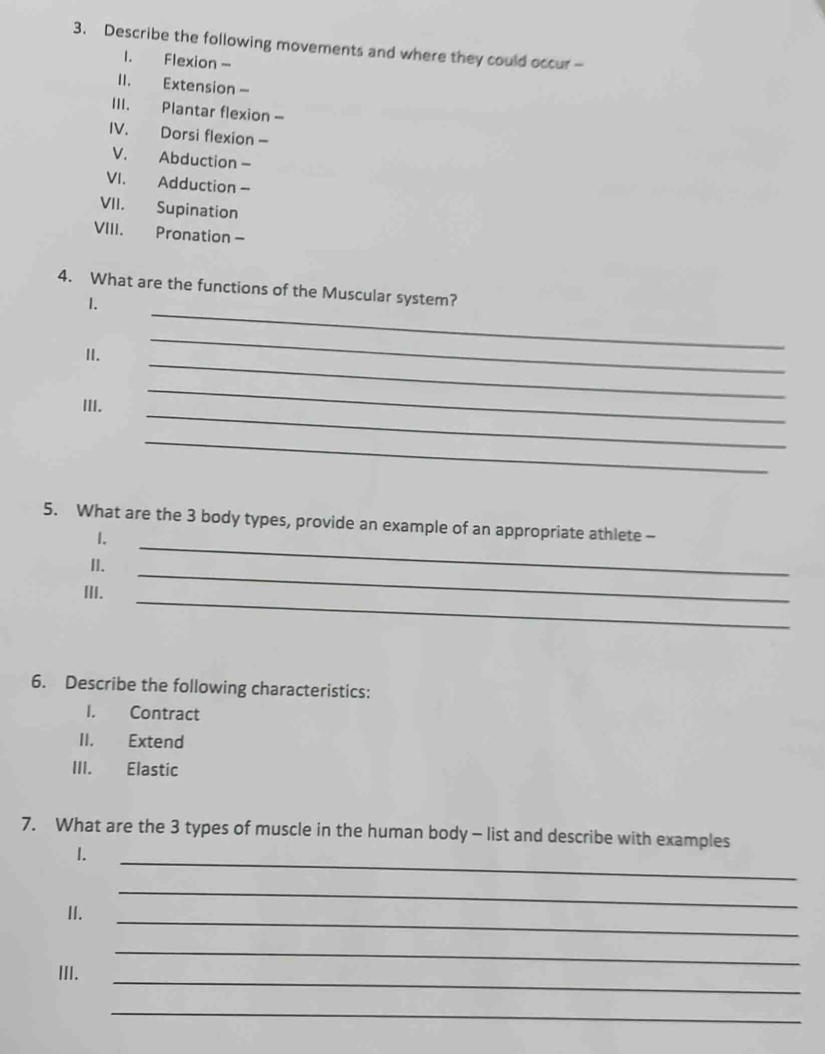 3. describe the following movements and where they could occur - i. fle…