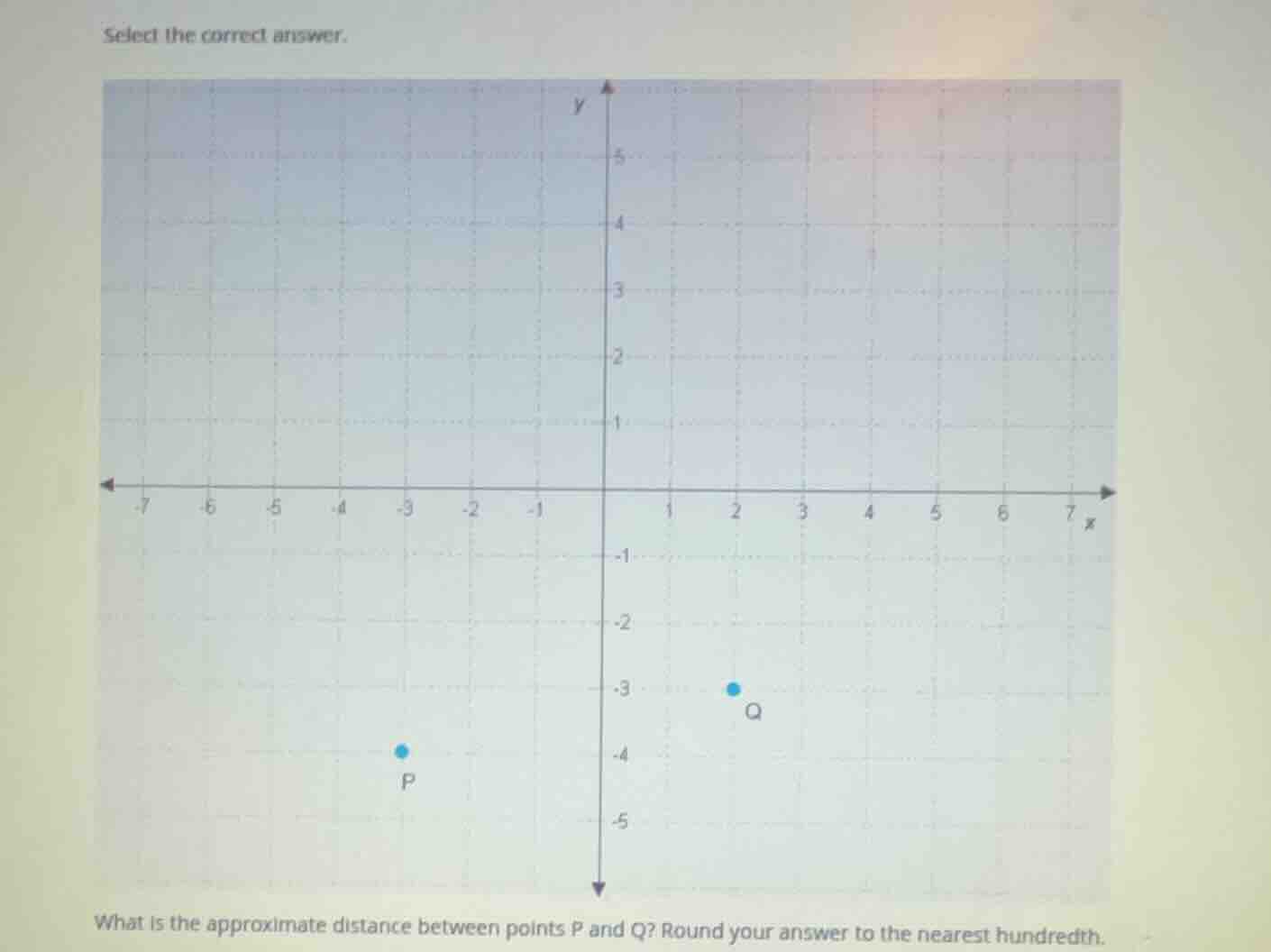select the correct answer. what is the approximate distance between poi…