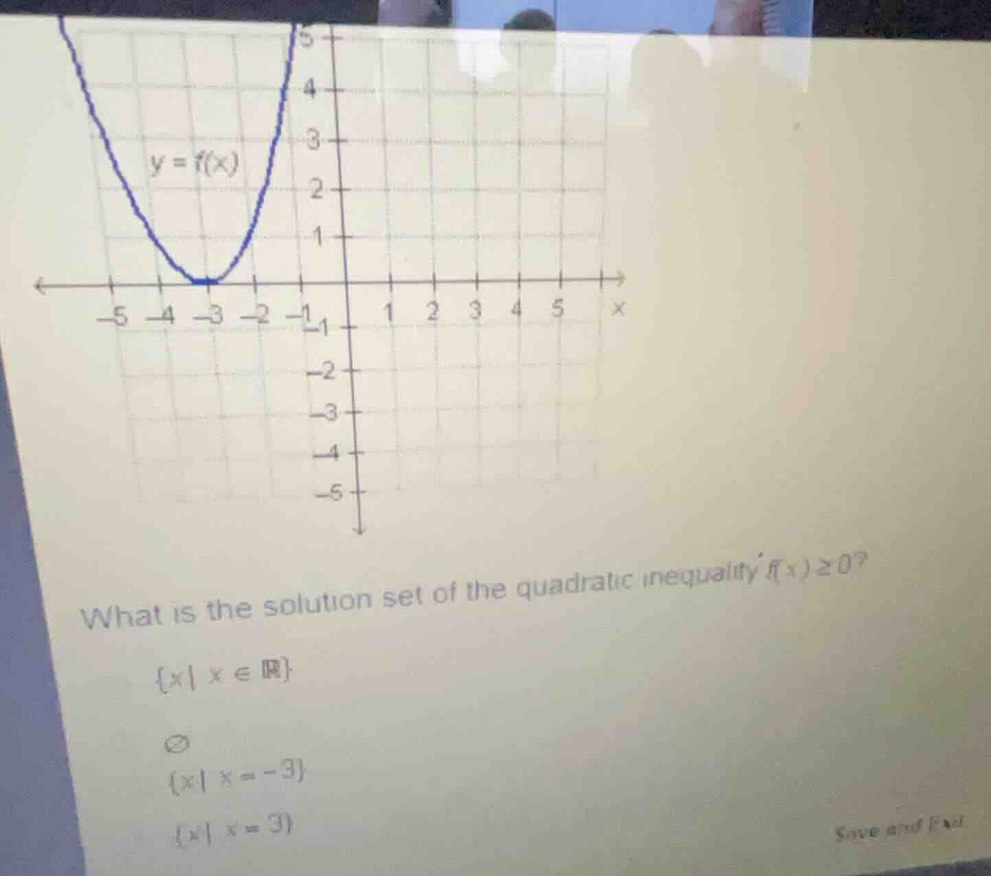 what is the solution set of the quadratic inequality \\(f(x) \\ge 0\\)?…