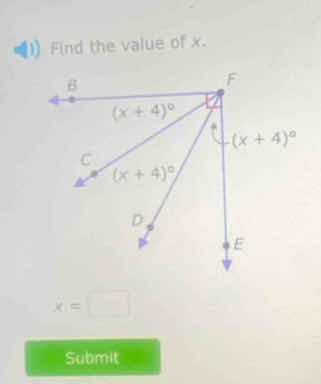 find the value of (x). (x = \\square)