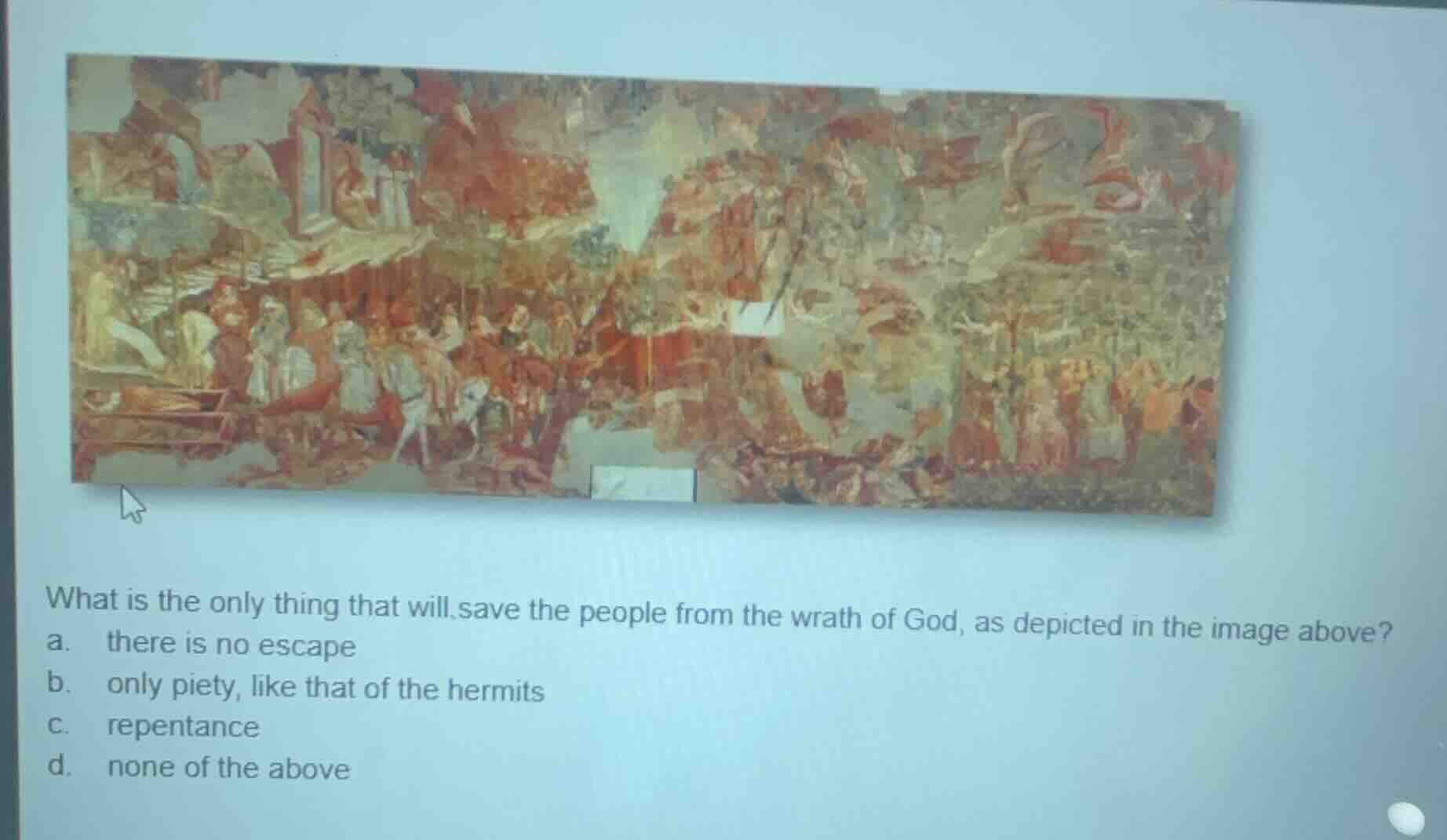 what is the only thing that will save the people from the wrath of god,…