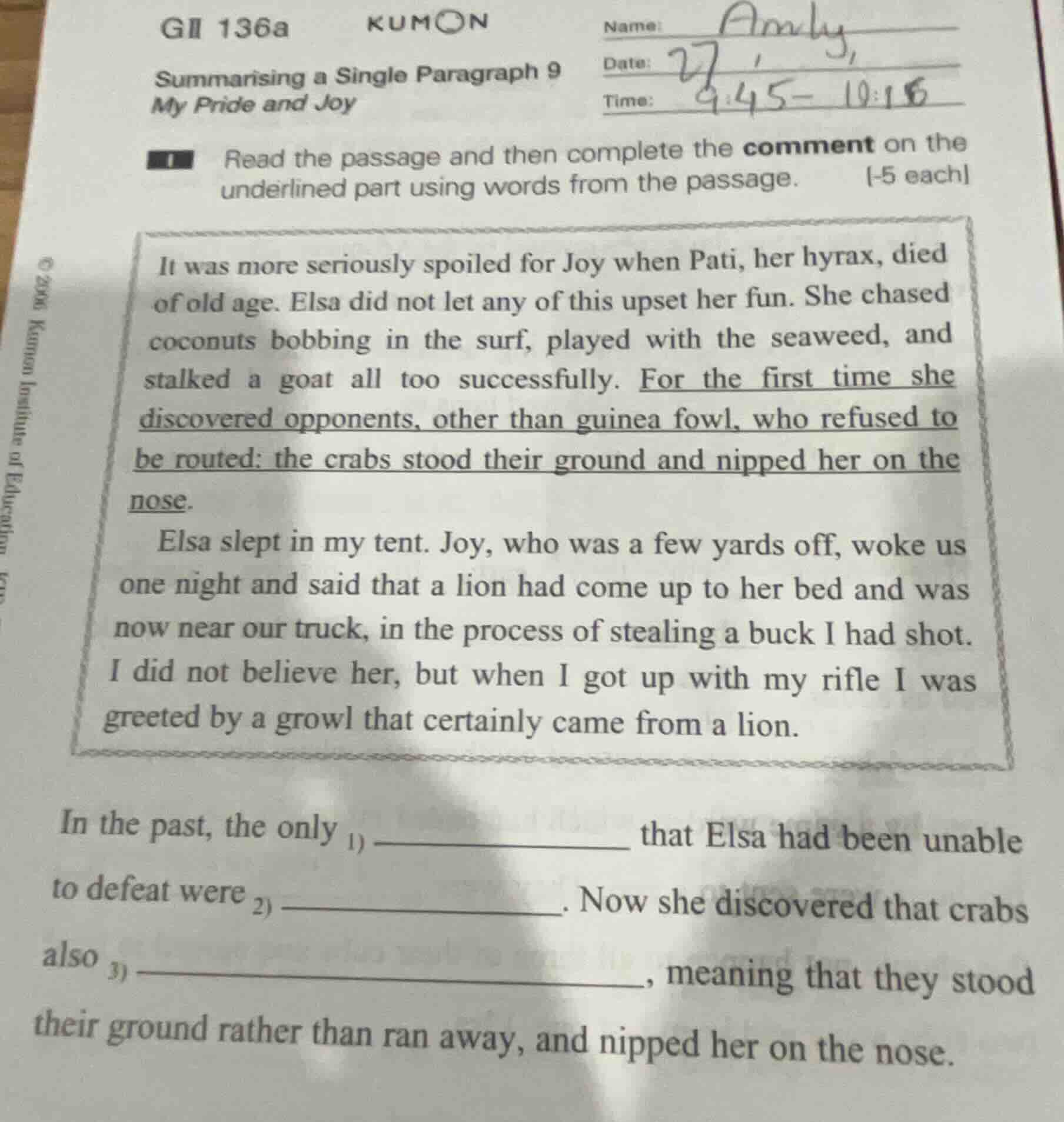 gii 136a kumon name: andy date: 27/1 time: 9:45 - 10:15 summarising a s…