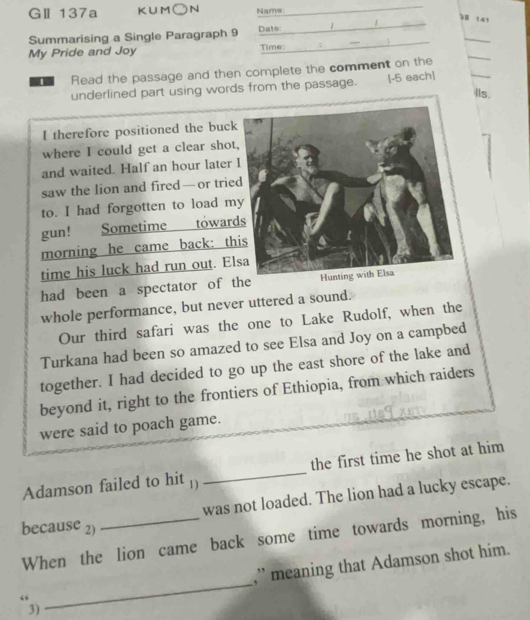 gii 137a kumon summarising a single paragraph 9 my pride and joy read t…