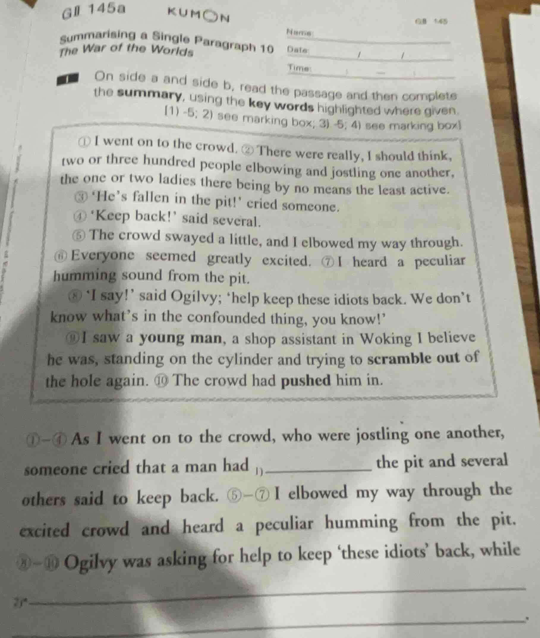 gii 145a kumon gii 145 summarising a single paragraph 10 the war of the…