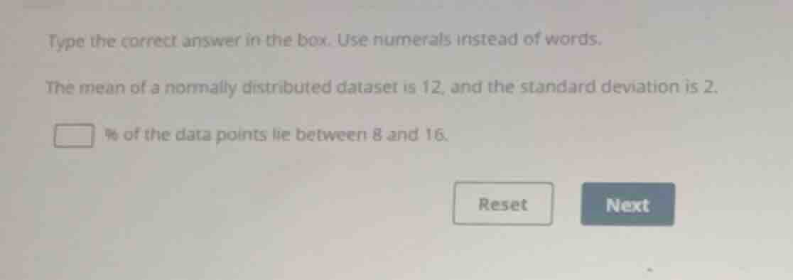 type the correct answer in the box. use numerals instead of words. the …