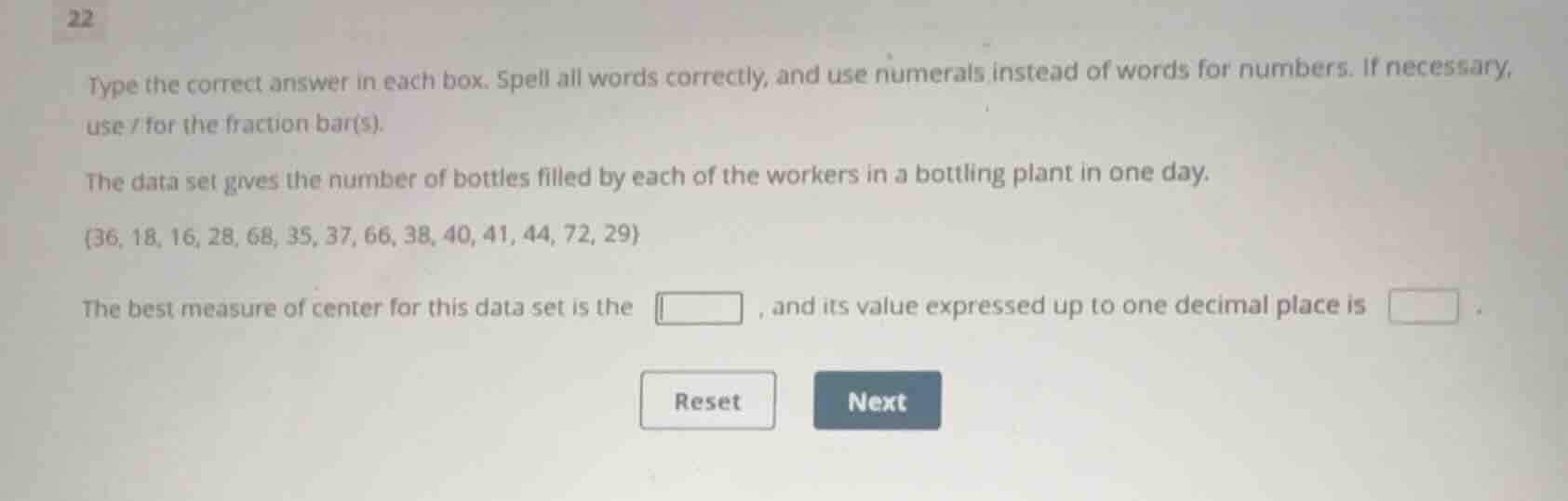 type the correct answer in each box. spell all words correctly, and use…