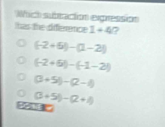 which subtraction expression has the difference \\(1 + 4i\\)? \\((-2 + …