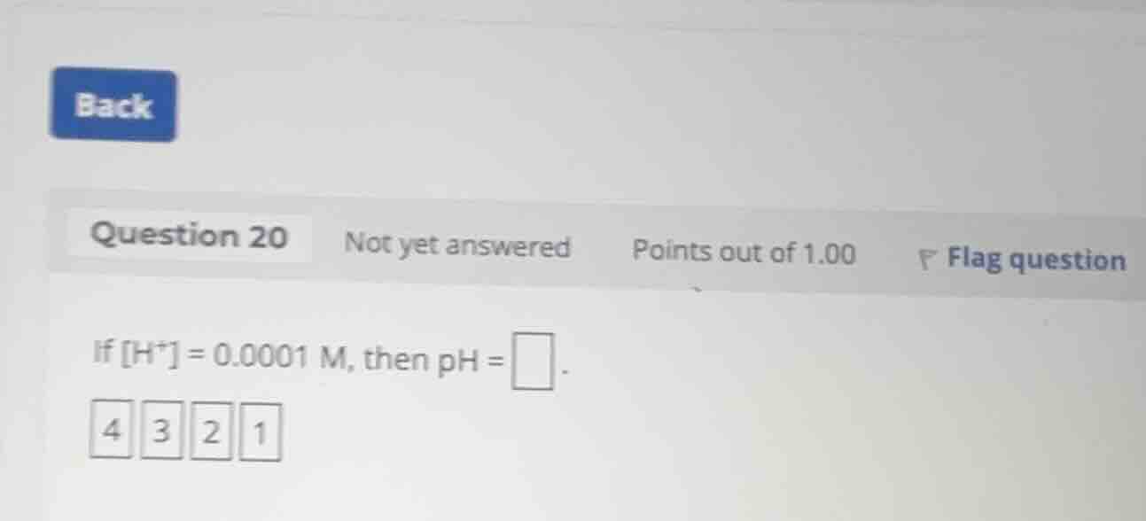 if \\(\\text{h}^+ = 0.0001\\text{ m}\\), then \\(\\text{ph} = \\square\…