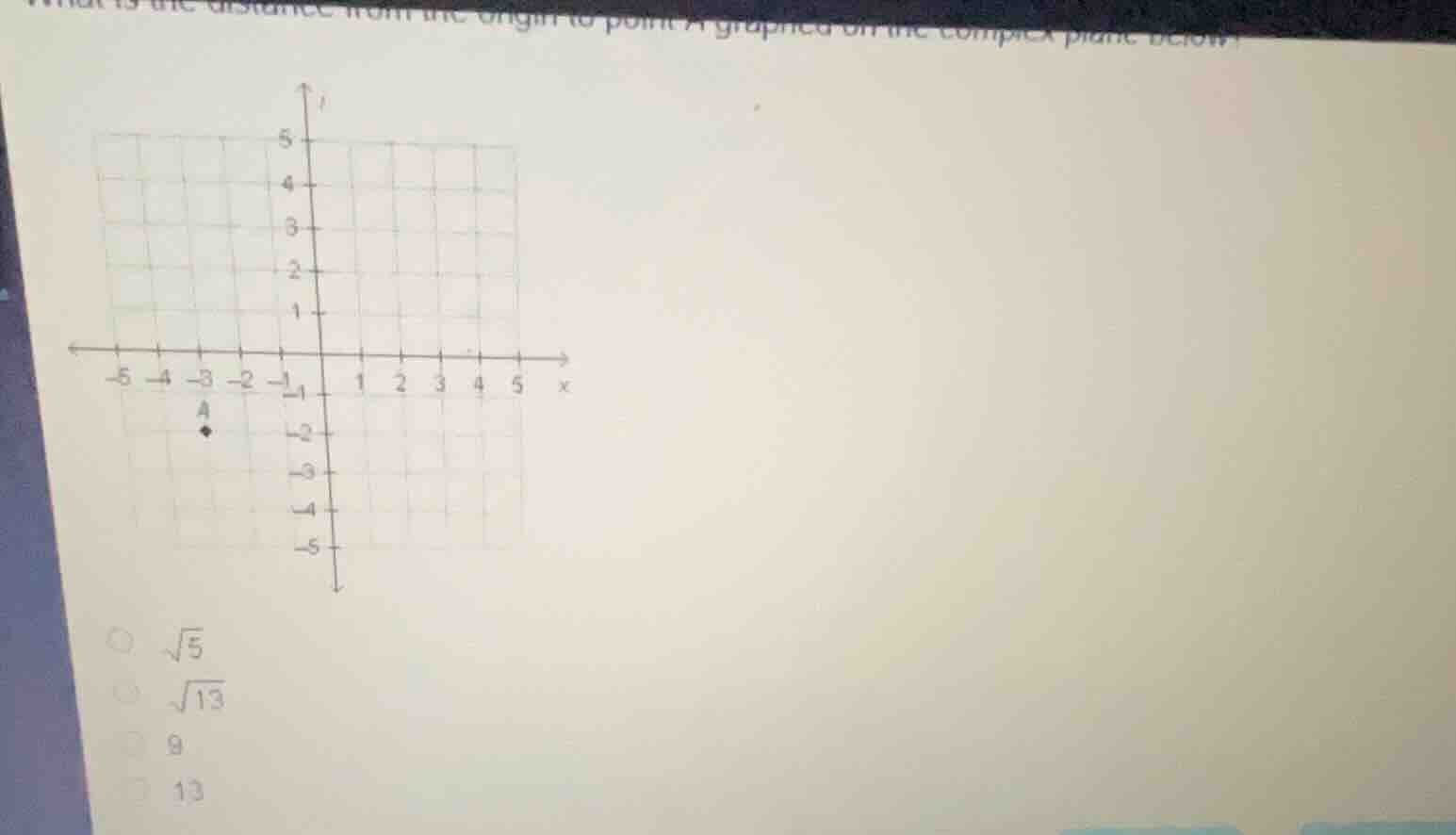 what is the distance from the origin to point a graphed on the complex …