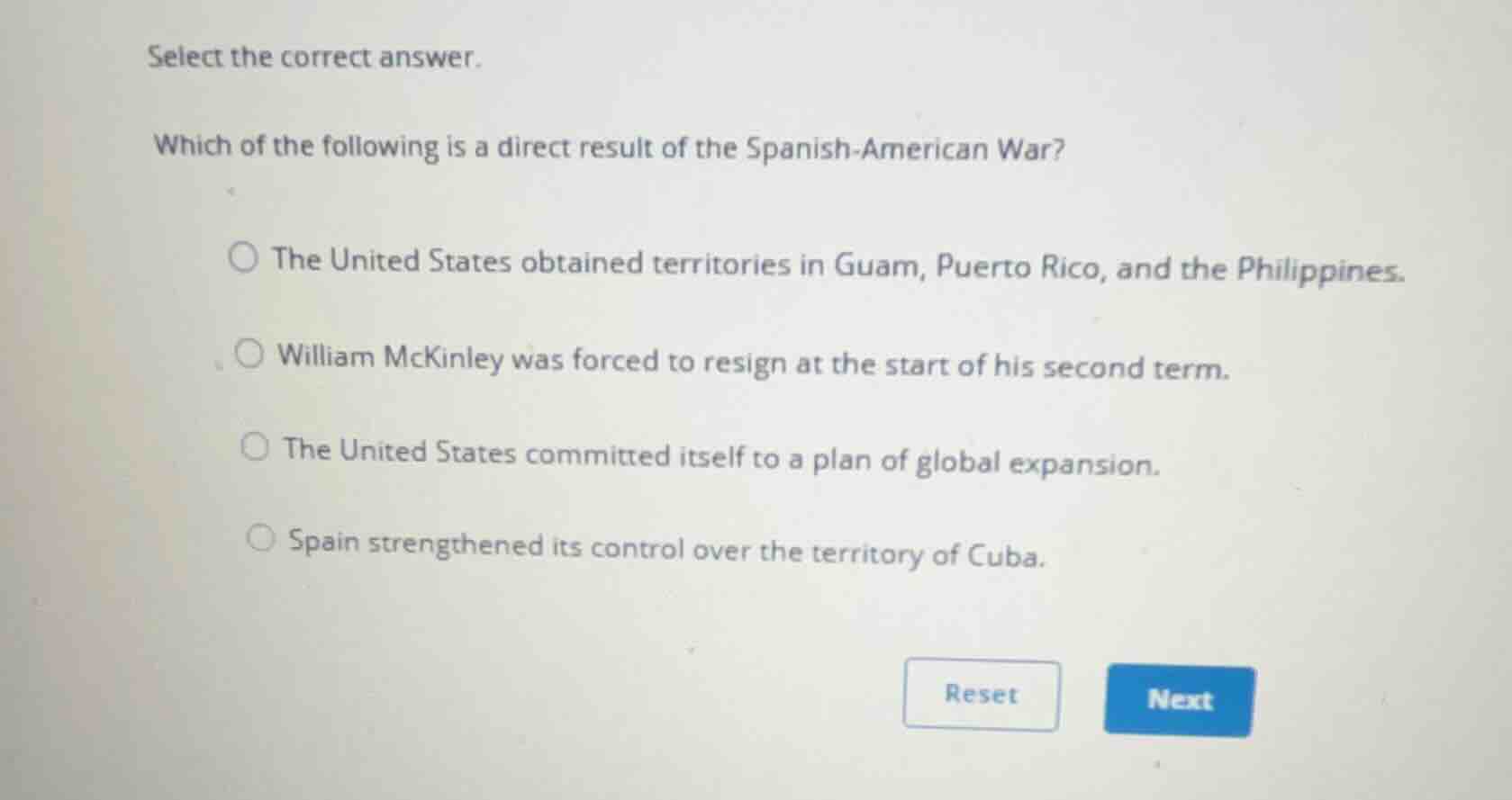 select the correct answer. which of the following is a direct result of…