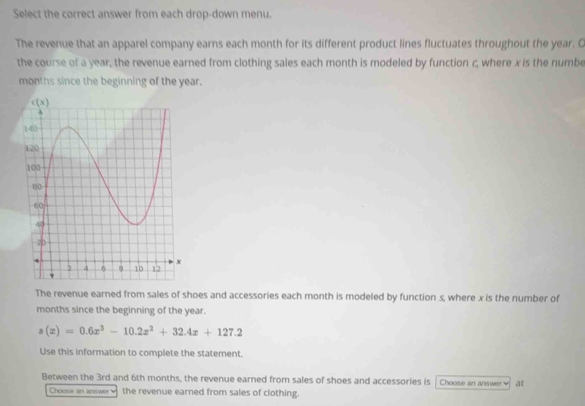 select the correct answer from each drop-down menu. the revenue that an…