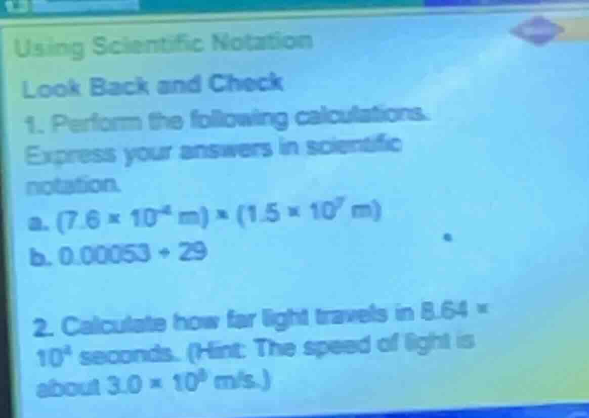 using scientific notation look back and check 1. perform the following …