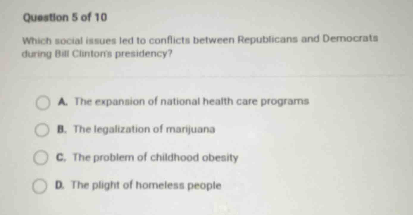question 5 of 10 which social issues led to conflicts between republica…