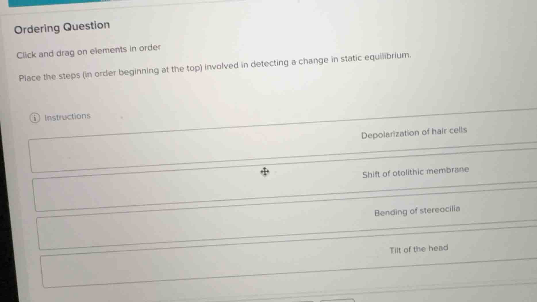 ordering question click and drag on elements in order place the steps (…