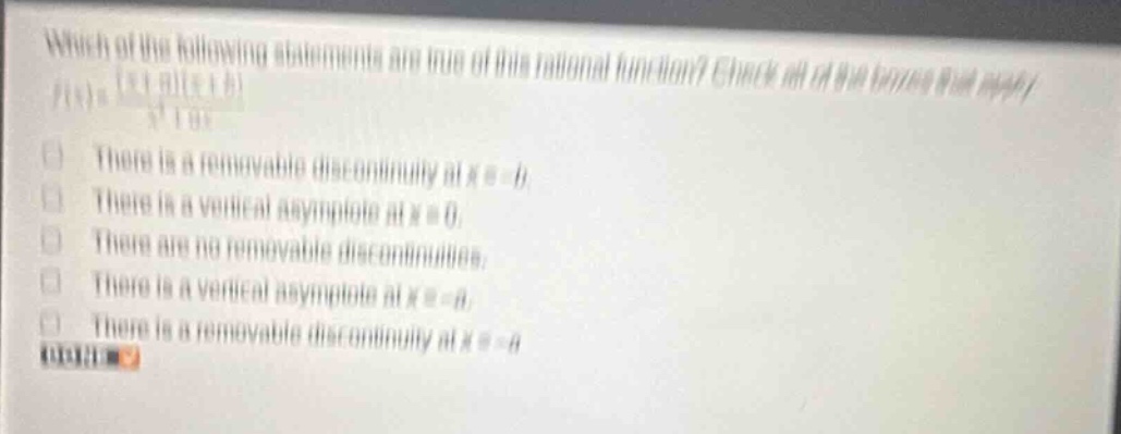 which of the following statements are true of this rational function? c…