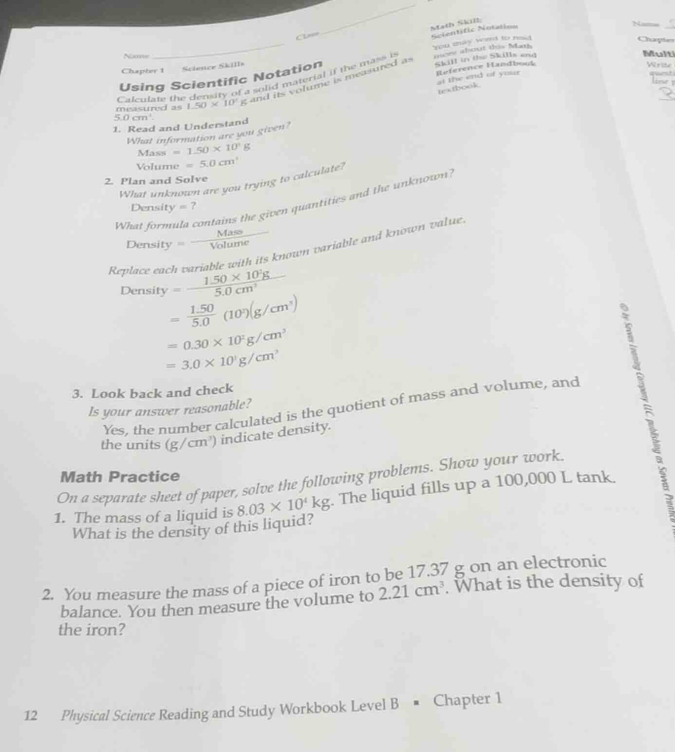 math practice on a separate sheet of paper, solve the following problem…