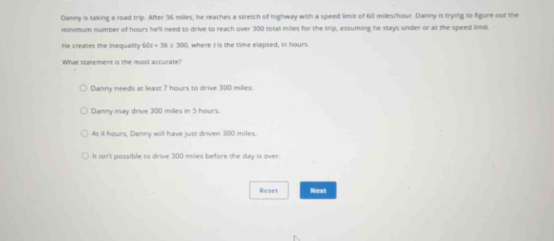 danny is taking a road trip. after 36 miles, he reaches a stretch of hi…